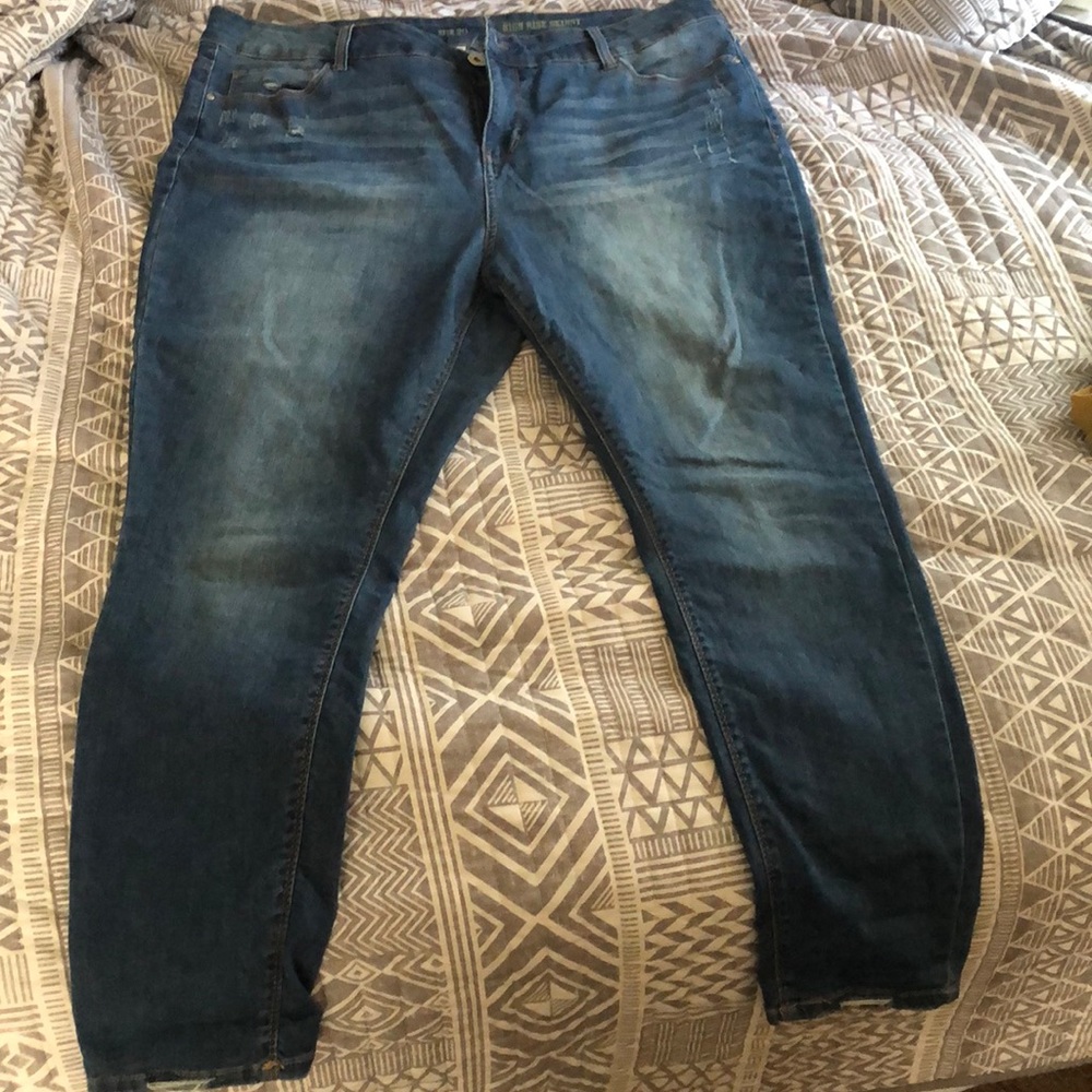 High rise skinny jeans